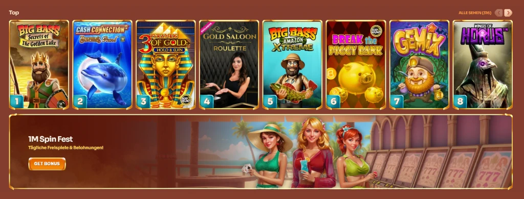 Aktionen und Bonusangebote im Casino.