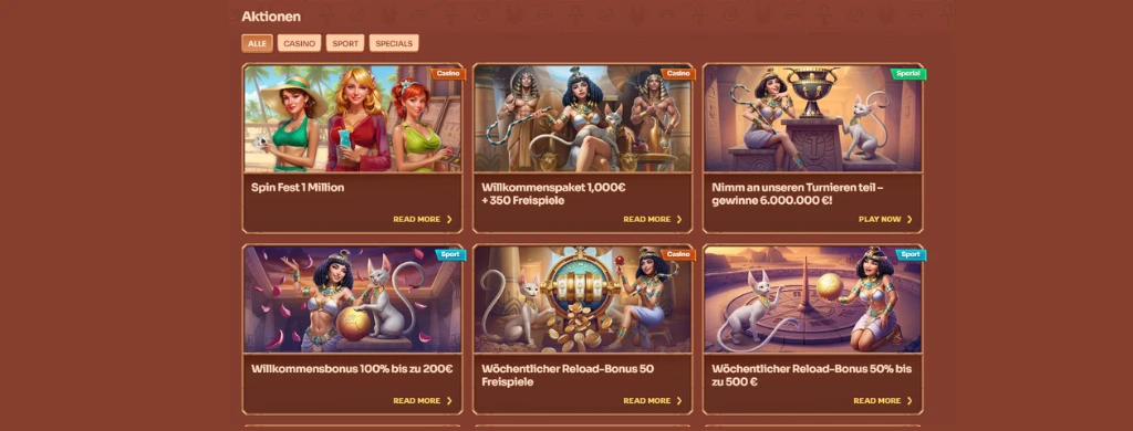 Beliebte Spielautomaten auf der Startseite.